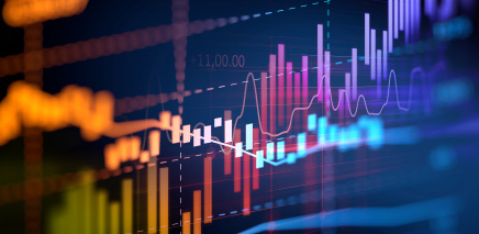 Close up of colorful graphs nad charts