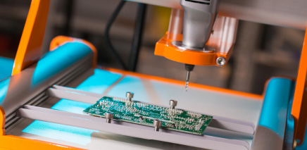 Close up of 3D laser printer.