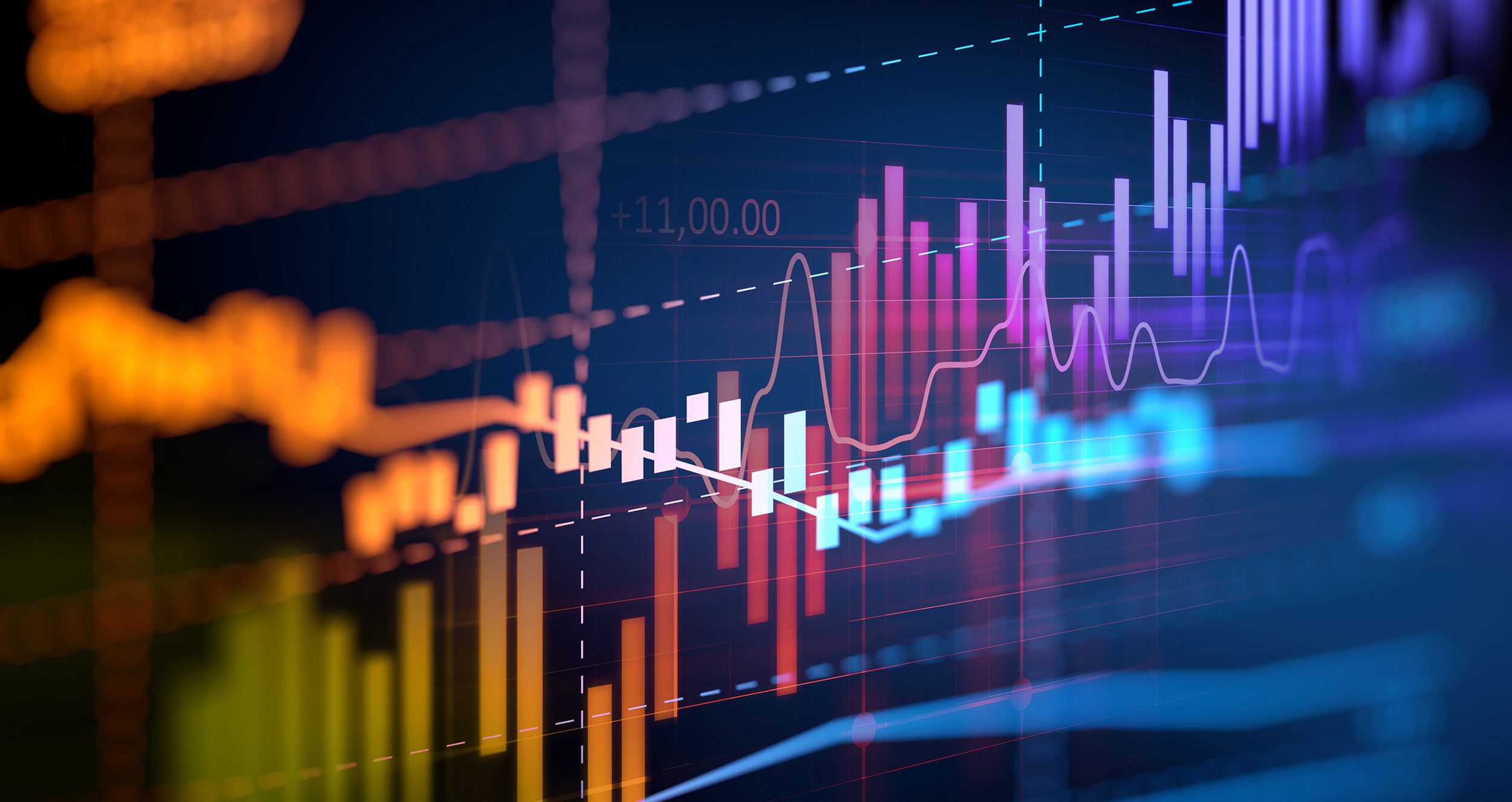 financial graph on technology represent financial crisis,financial meltdown